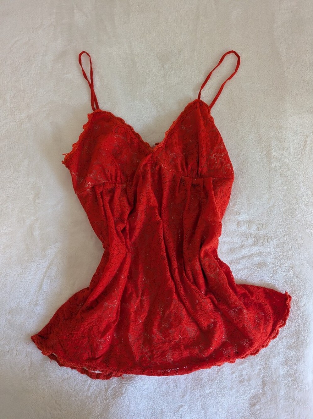 eci orange lace babydoll tank